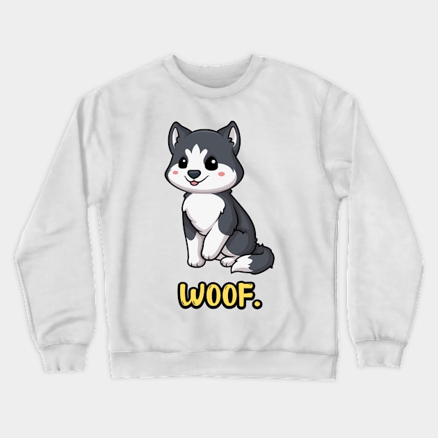 Chibi Kawaii Husky Dog Crewneck Sweatshirt by FoxyReign